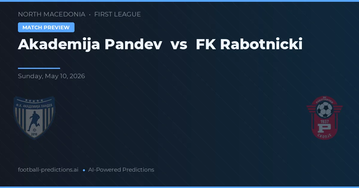 Academija Pandev vs FK Rabotnički — pronostic și avancronică meci