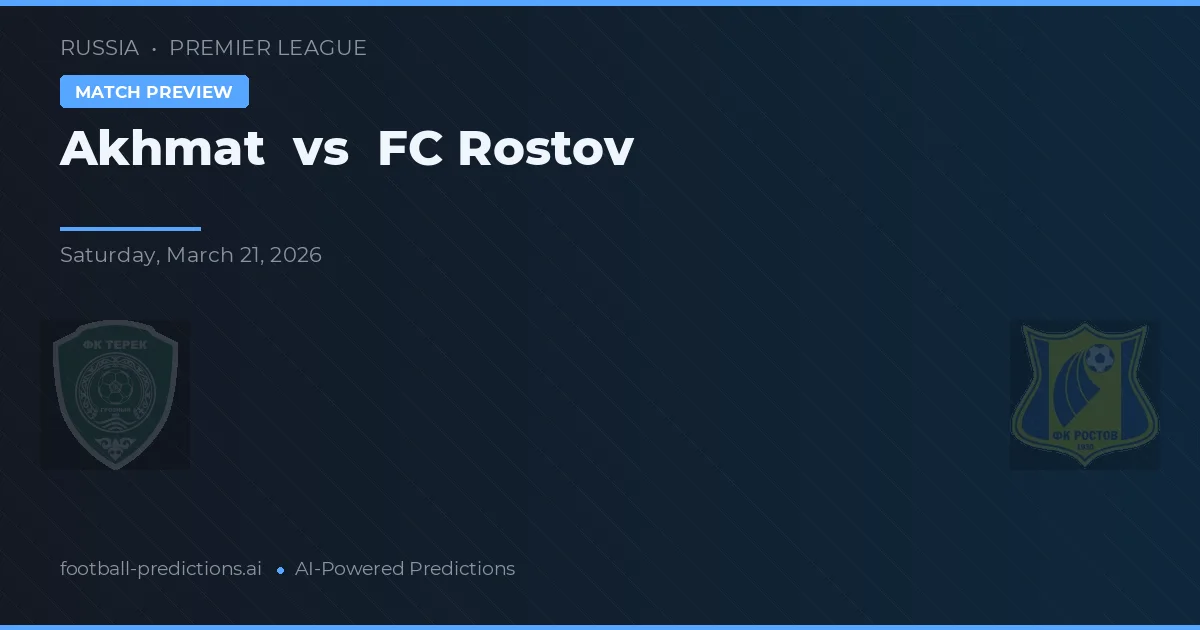 Akhmat vs FC Rostov — pronostic și avancronică meci