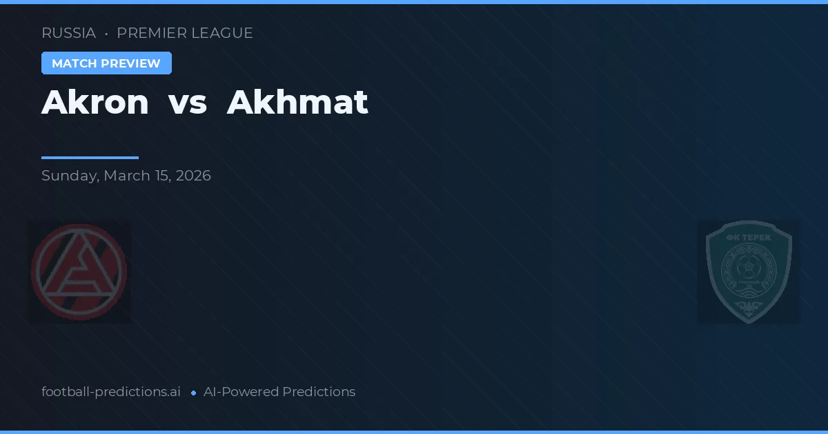 Akron vs Akhmat — pronostic și avancronică meci