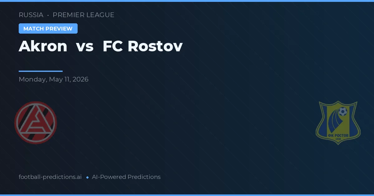 Akron vs FC Rostov — pronostic și avancronică meci