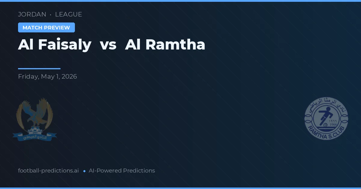Al Faisaly vs Al Ramtha — pronostic și avancronică meci
