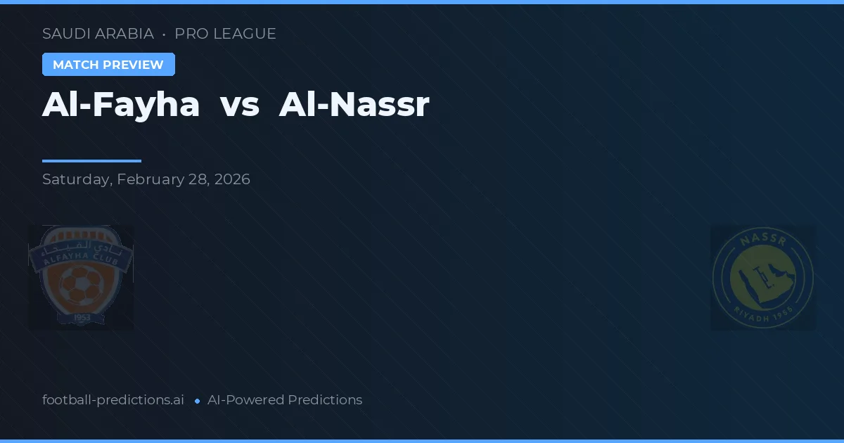 Al-Fayha vs Al-Nassr — pronostic și avancronică meci