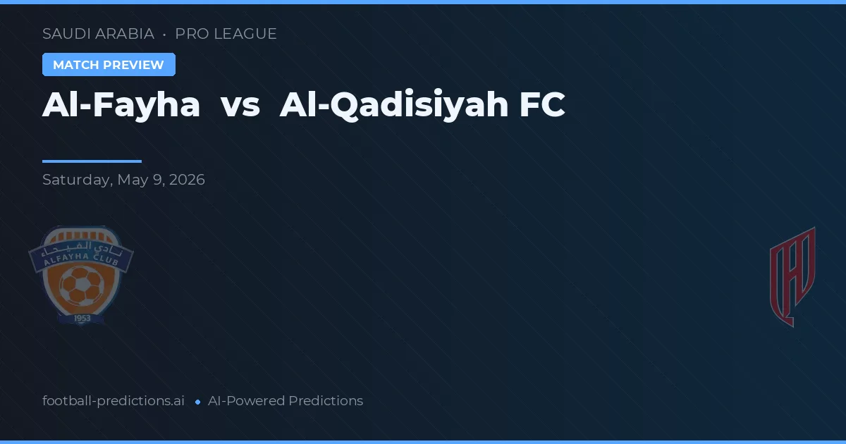 Al-Fayha vs Al-Qadisiyah FC — pronostic și avancronică meci
