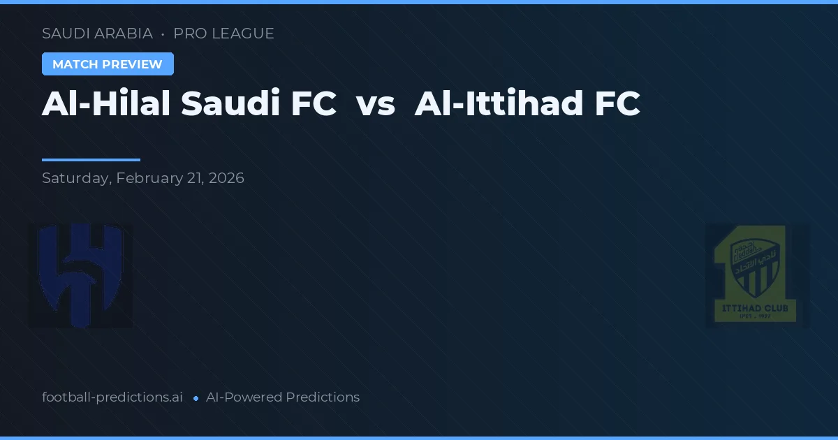 Al-Hilal Saudi FC vs Al-Ittihad FC — pronostic și avancronică meci
