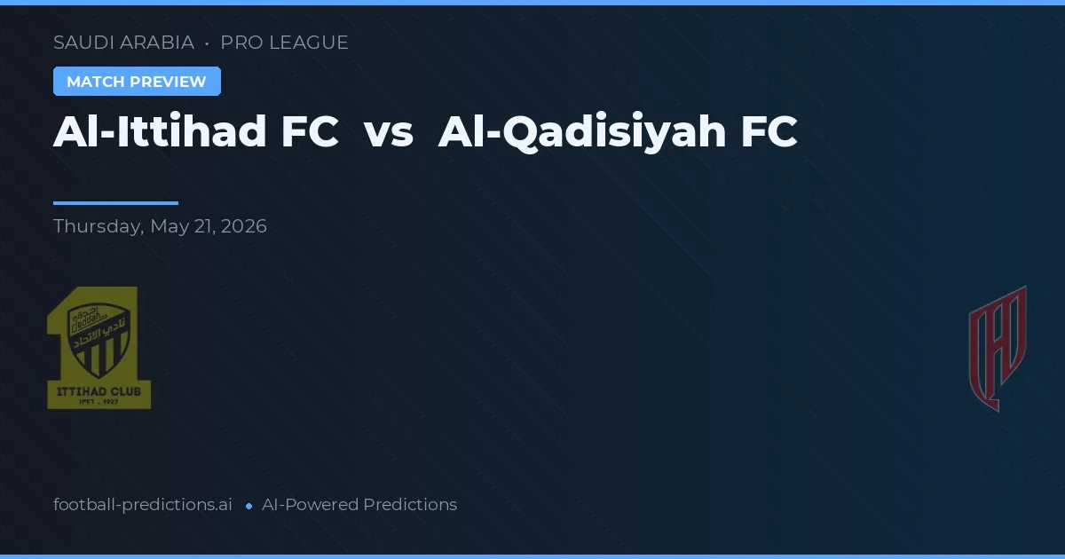 Al-Ittihad FC vs Al-Qadisiyah FC — pronostic și avancronică meci