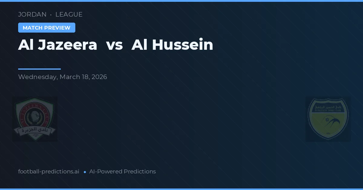 Al Jazeera vs Al Hussein — pronostic și avancronică meci