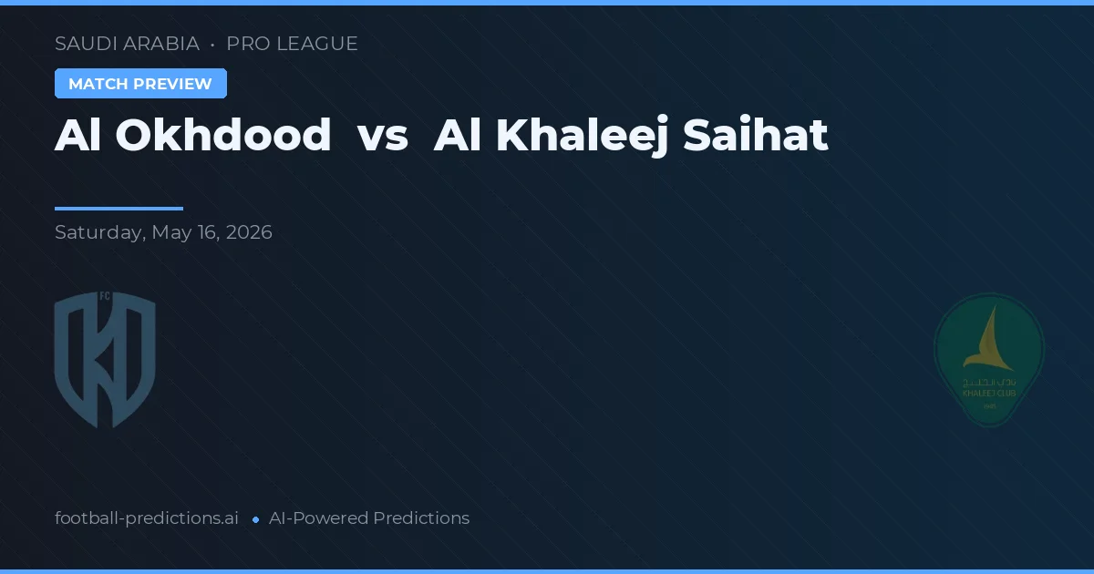 Al Okhdood vs Al Khaleej Saihat — pronostic și avancronică meci