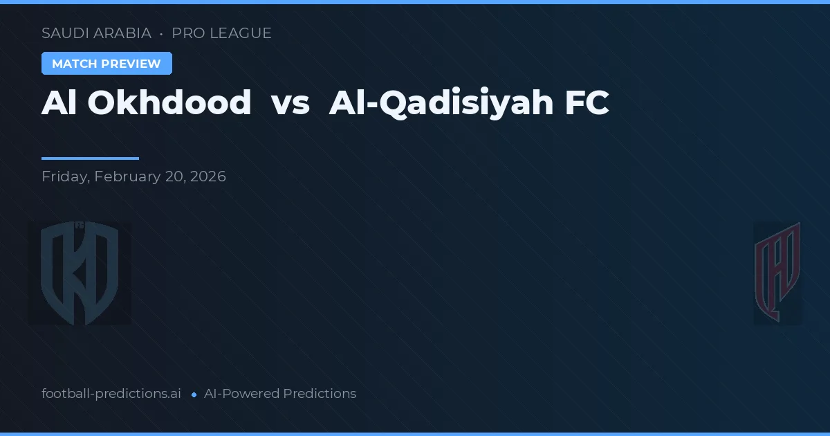 Al Okhdood vs Al-Qadisiyah FC — pronostic și avancronică meci