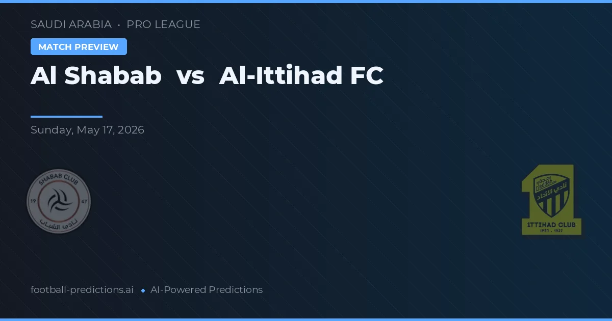 Al Shabab vs Al-Ittihad FC — pronostic și avancronică meci