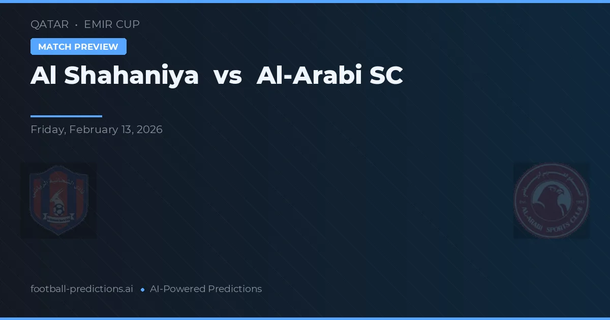 Al Shahaniya vs Al-Arabi SC — pronostic și avancronică meci