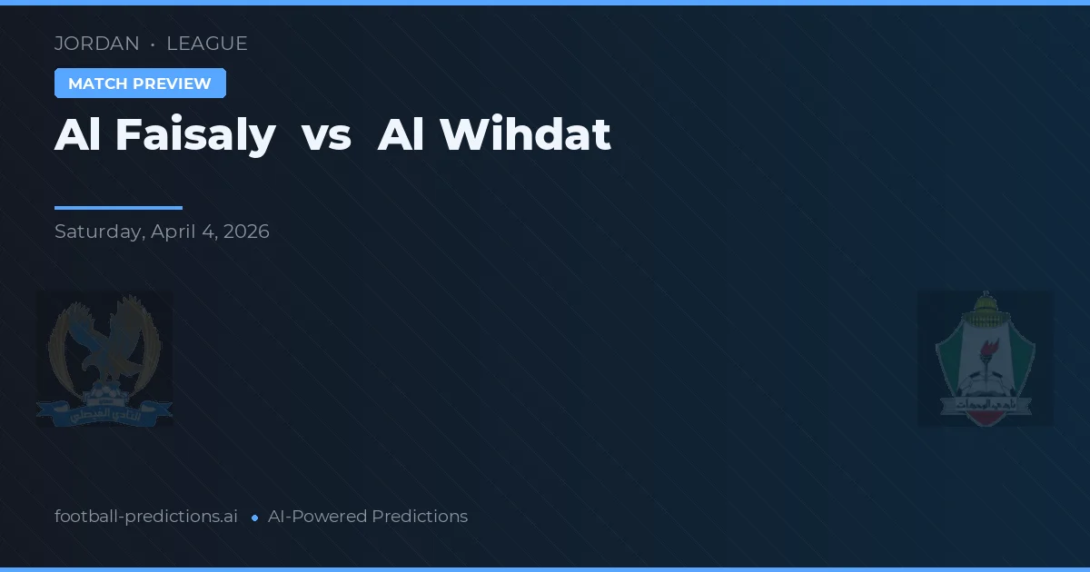 Al Wihdat vs Al Faisaly — pronostic și avancronică meci