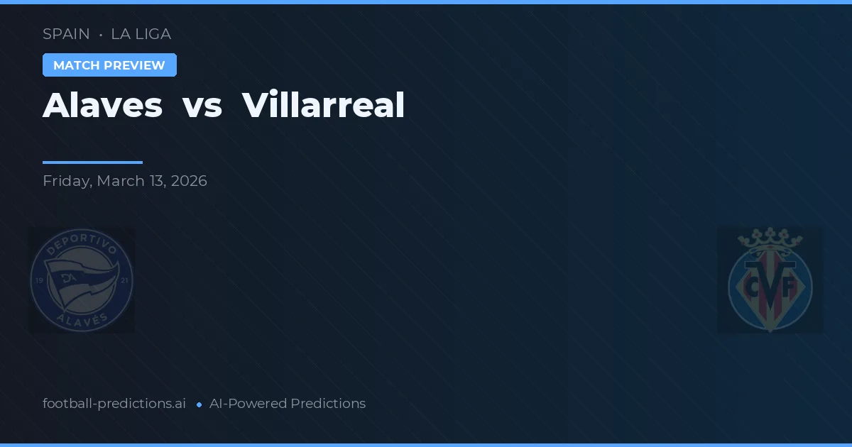 Alavés vs Villarreal — pronostic și avancronică meci