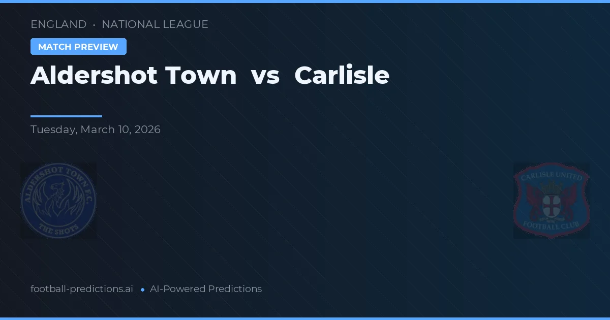 Aldershot Town vs Carlisle — pronostic și avancronică meci