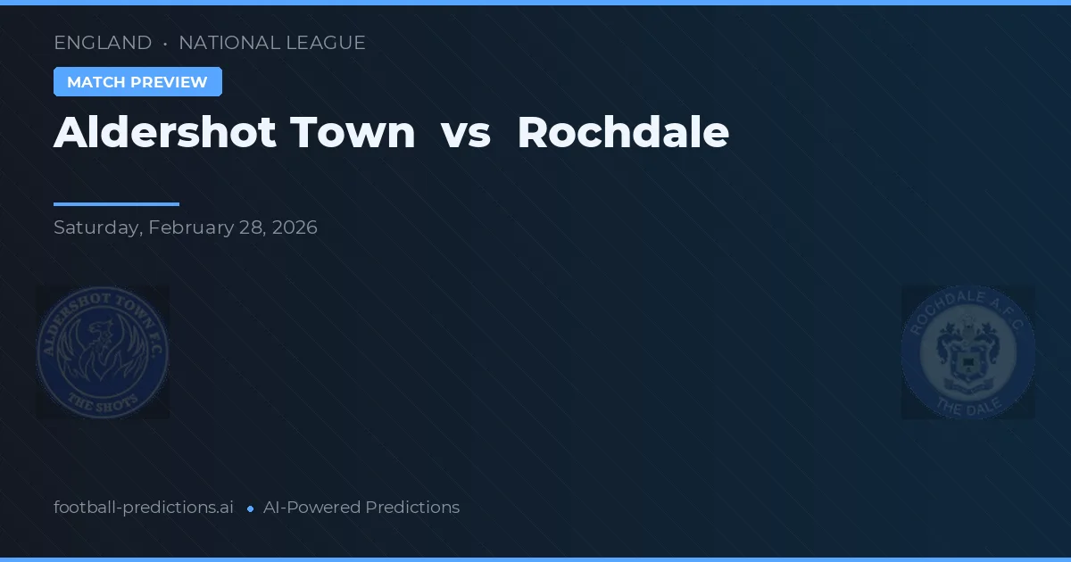 Aldershot Town vs Rochdale — pronostic și avancronică meci