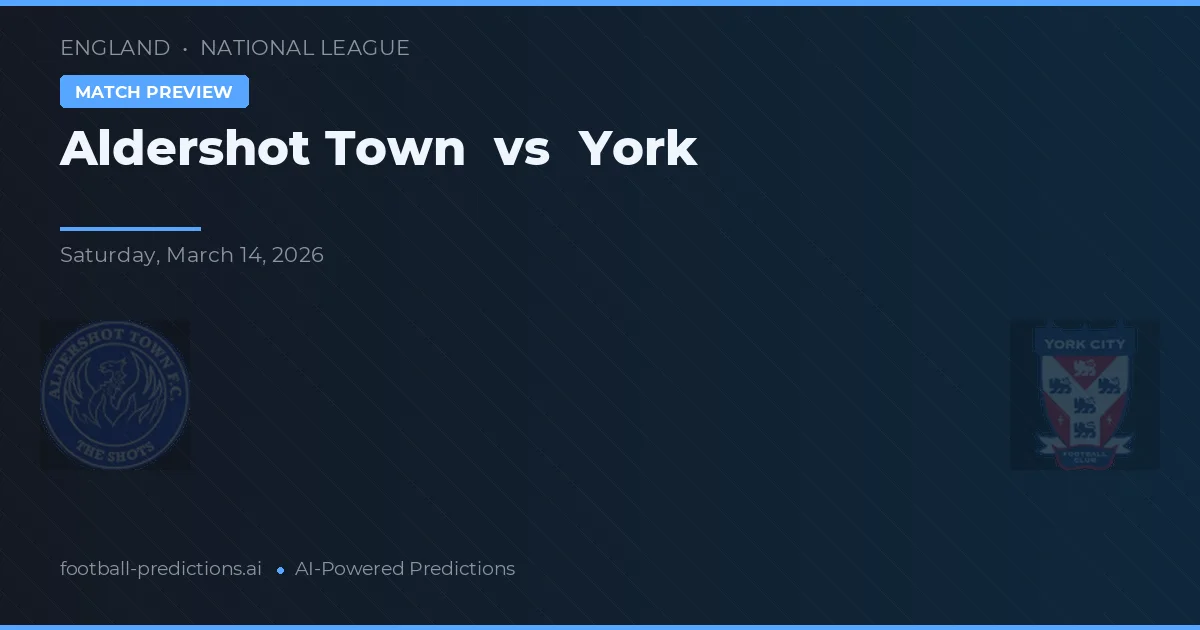 Aldershot Town vs York City — pronostic și avancronică meci