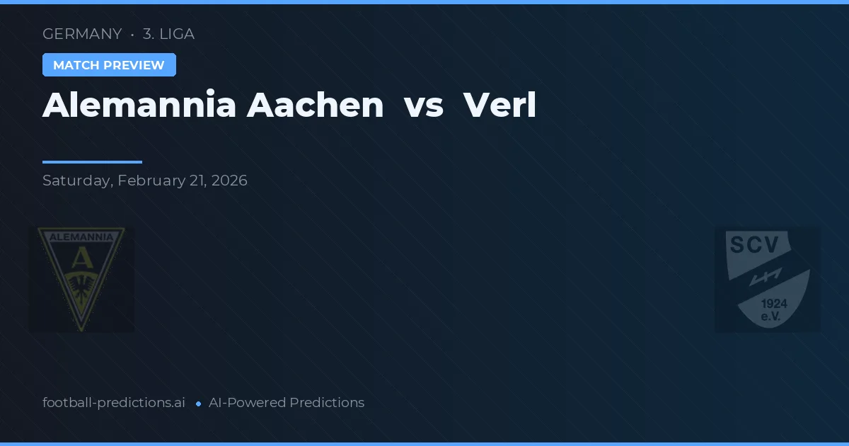 Alemannia Aachen vs Verl — pronostic și avancronică meci