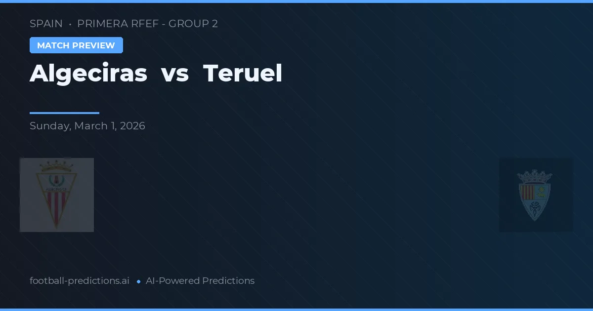 Algeciras vs Teruel — pronostic și avancronică meci
