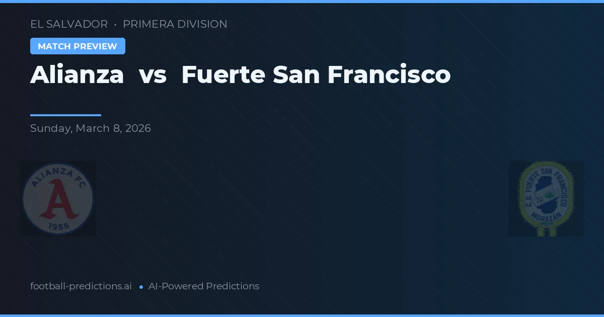 Alianza vs Fuerte San Francisco — pronostic și avancronică meci