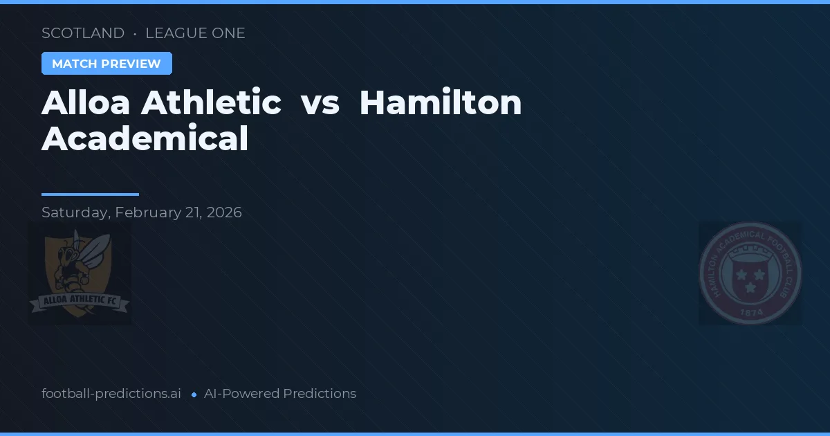Alloa Athletic vs Hamilton Academical — pronostic și avancronică meci