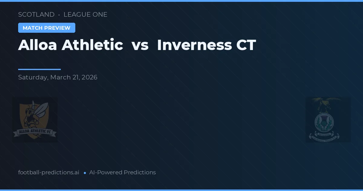 Alloa Athletic vs Inverness CT — pronostic și avancronică meci