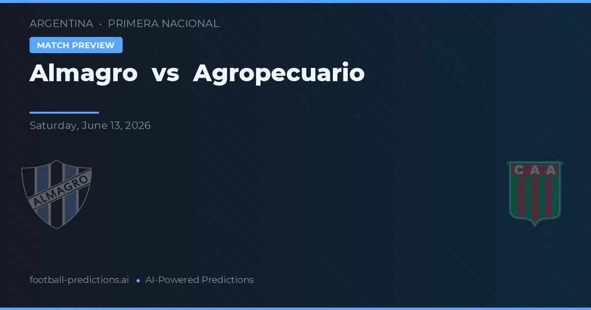 Almagro vs Agropecuario — pronostic și avancronică meci