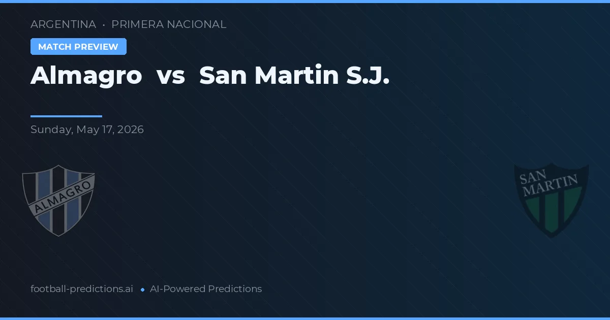 Almagro vs San Martín SJ — pronostic și avancronică meci