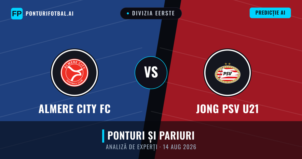 Almere City FC vs Jong PSV U21 — pronostic și avancronică meci