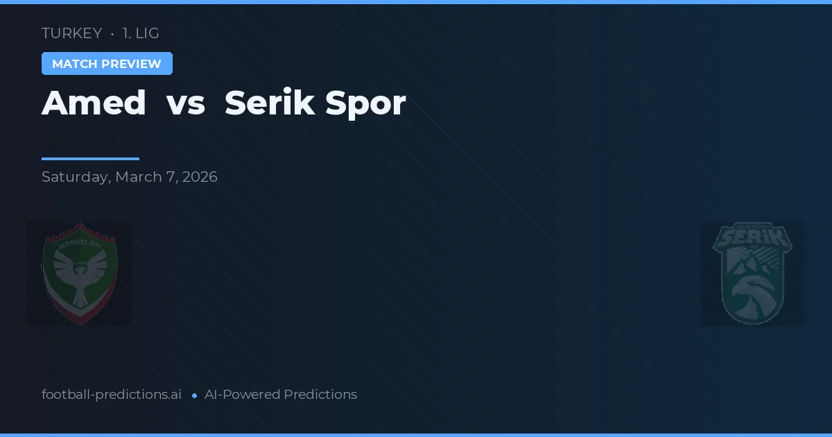 Amed vs Serik Spor — pronostic și avancronică meci