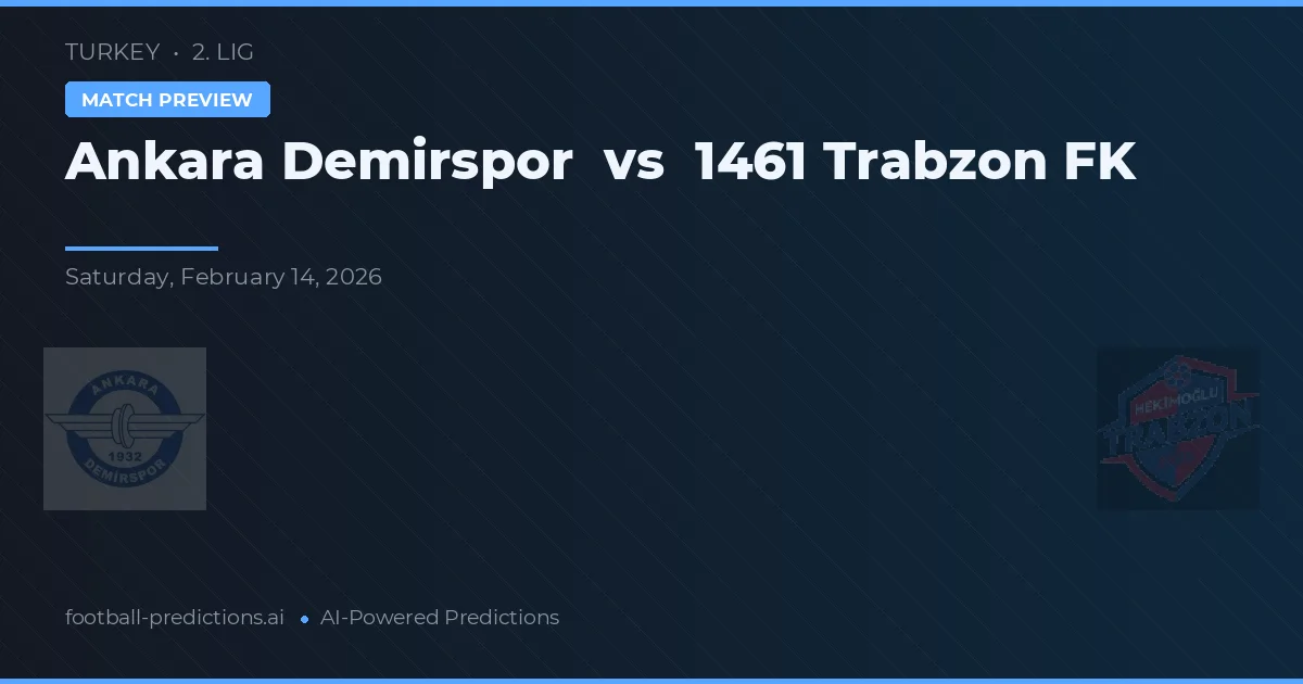 Ankara Demirspor vs 1461 Trabzon FK — pronostic și avancronică meci