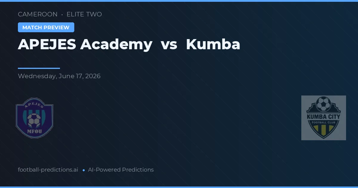Academia APEJES vs Kumba — pronostic și avancronică meci