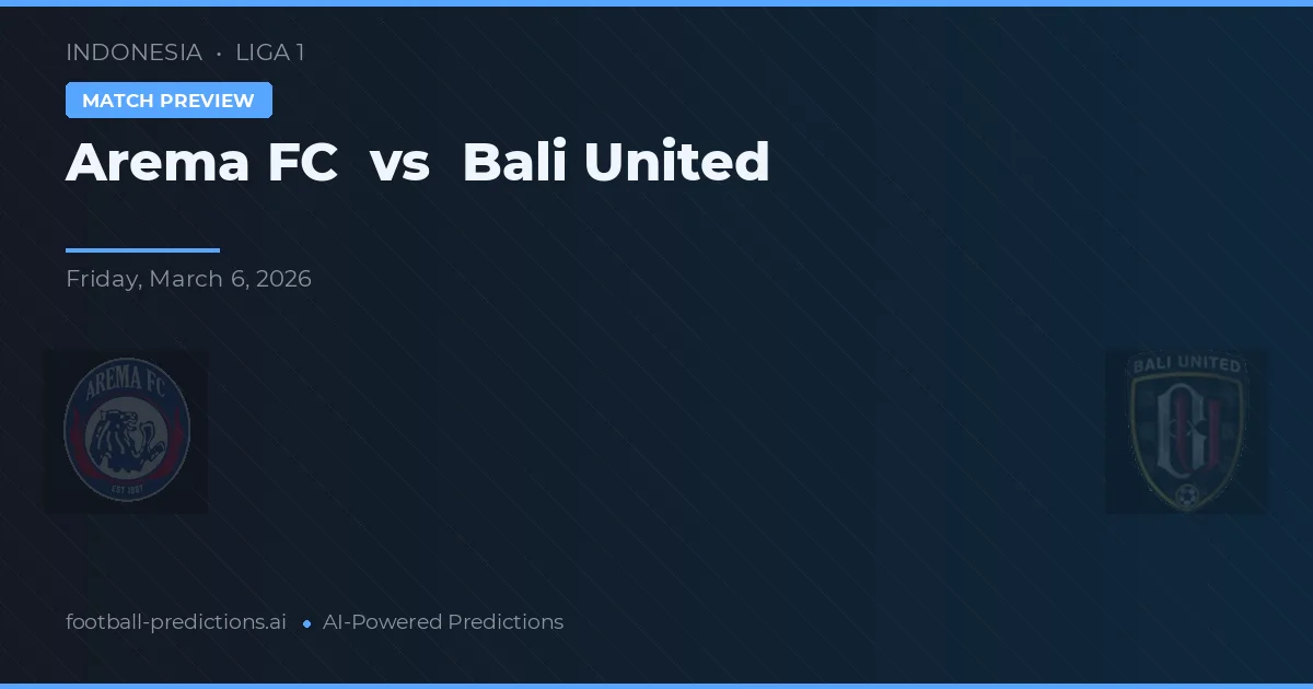 Arema FC vs Bali United — pronostic și avancronică meci