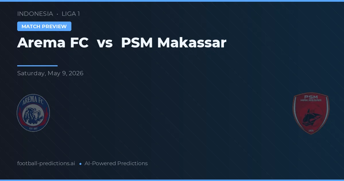 Arema FC vs PSM Makassar — pronostic și avancronică meci