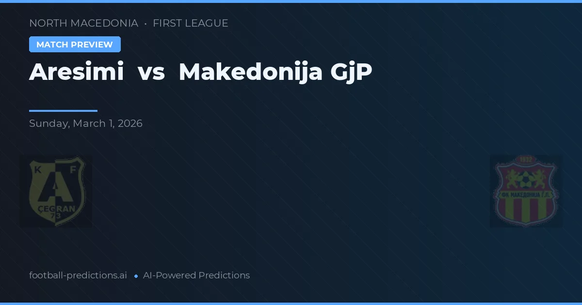 Aresimi vs Makedonija GjP — pronostic și avancronică meci
