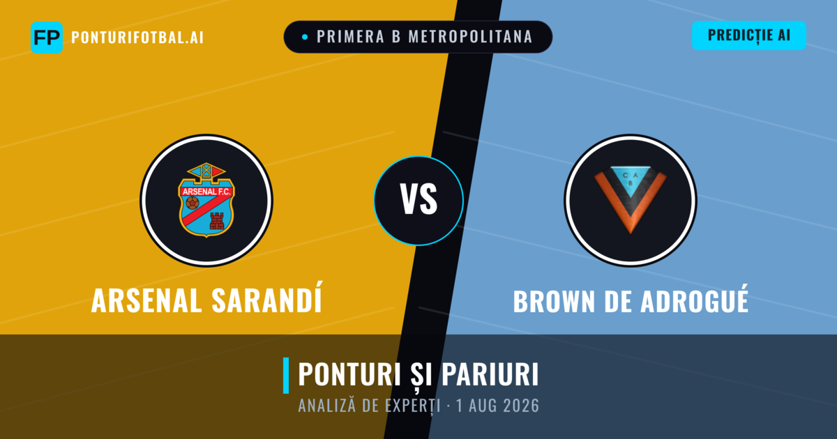 Arsenal Sarandí vs Brown de Adrogué — pronostic și avancronică meci