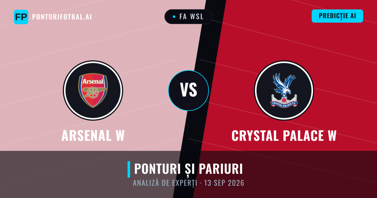 Arsenal W vs Crystal Palace W — pronostic și avancronică meci