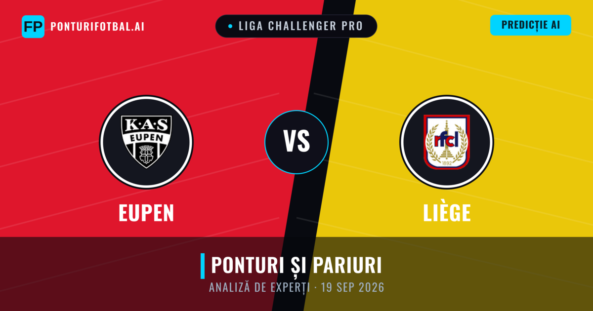 Eupen vs Liège — pronostic și avancronică meci