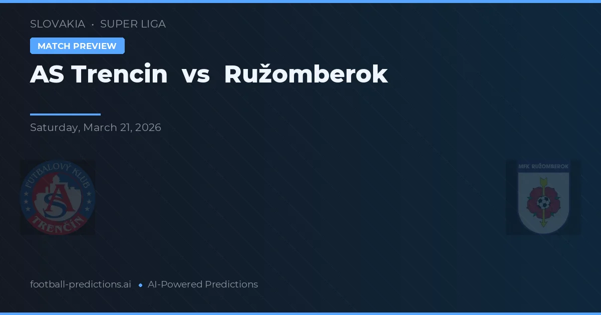 AS Trenčín vs Ružomberok — pronostic și avancronică meci