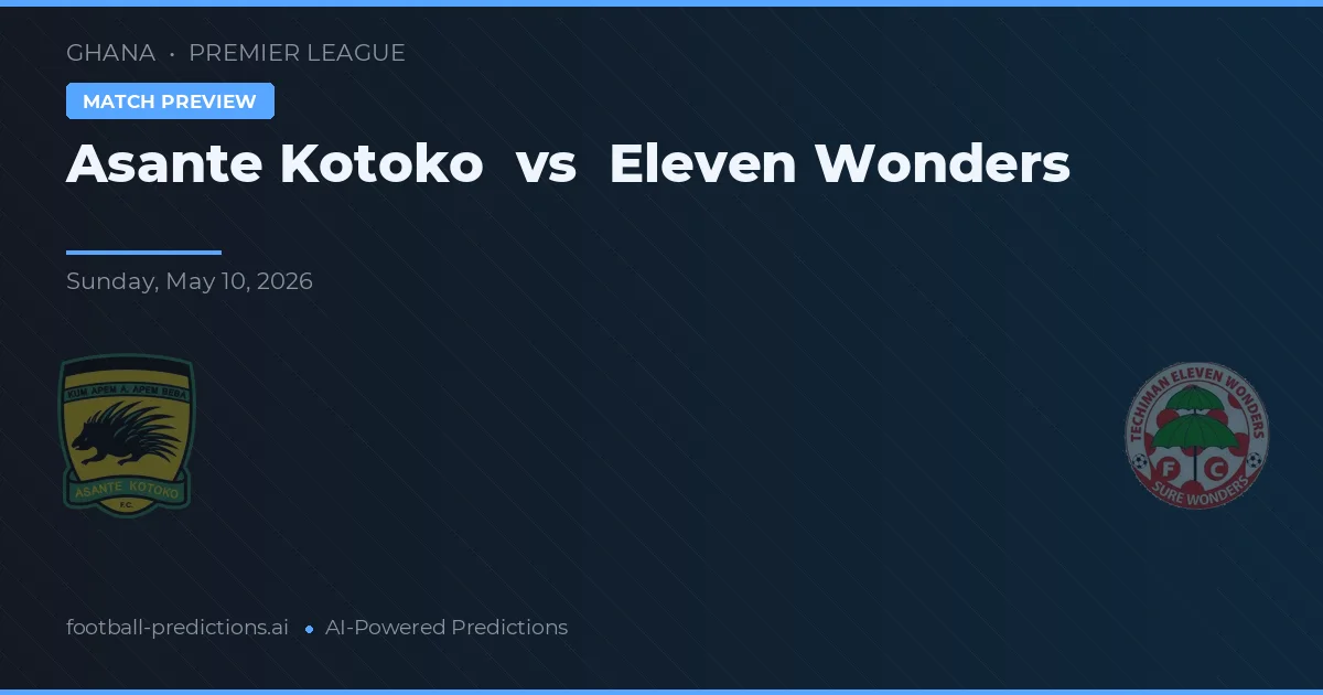 Asante Kotoko vs Minunile unsprezece — pronostic și avancronică meci