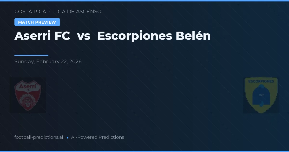 Aserrí FC vs Escorpiones Belén — pronostic și avancronică meci