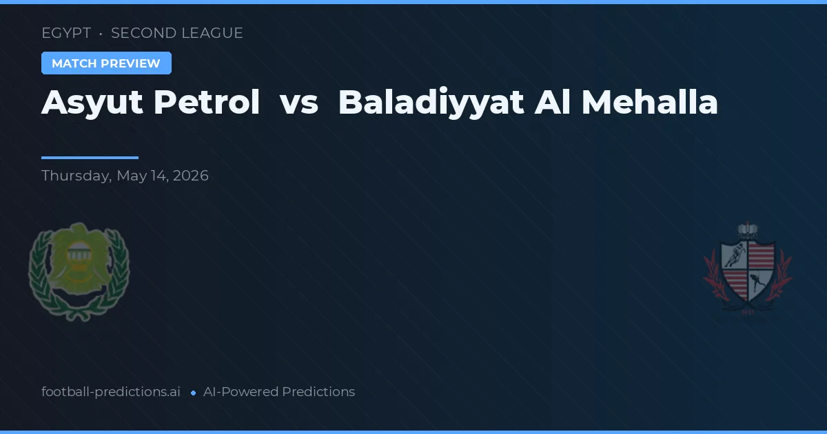 Asyut Petrol vs Baladiyyat Al Mehalla — pronostic și avancronică meci