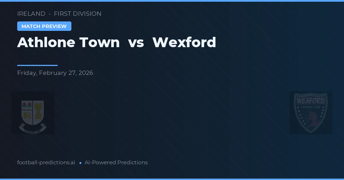 Athlone Town vs Wexford — pronostic și avancronică meci