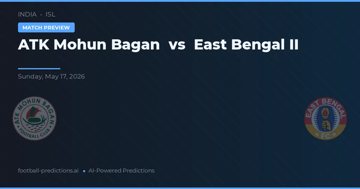 ATK Mohun Bagan vs East Bengal II — pronostic și avancronică meci