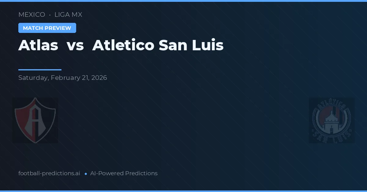 Atlas vs Atlético San Luis — pronostic și avancronică meci