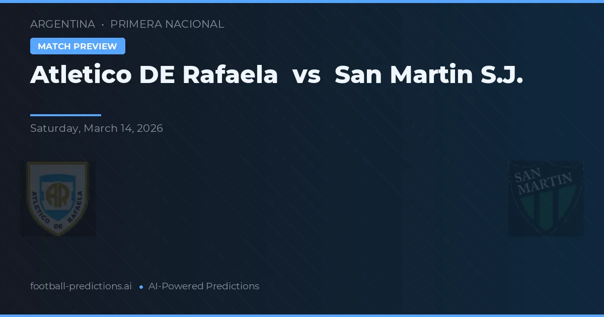 Atlético de Rafaela vs San Martín SJ — pronostic și avancronică meci