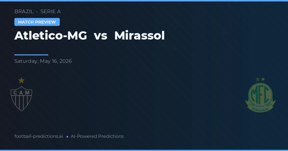 Atlético-MG vs Mirassol — pronostic și avancronică meci
