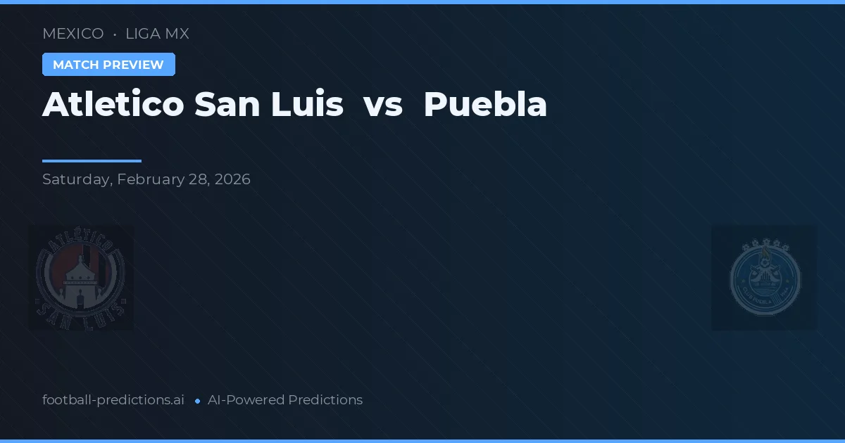 Atlético San Luis vs Puebla — pronostic și avancronică meci