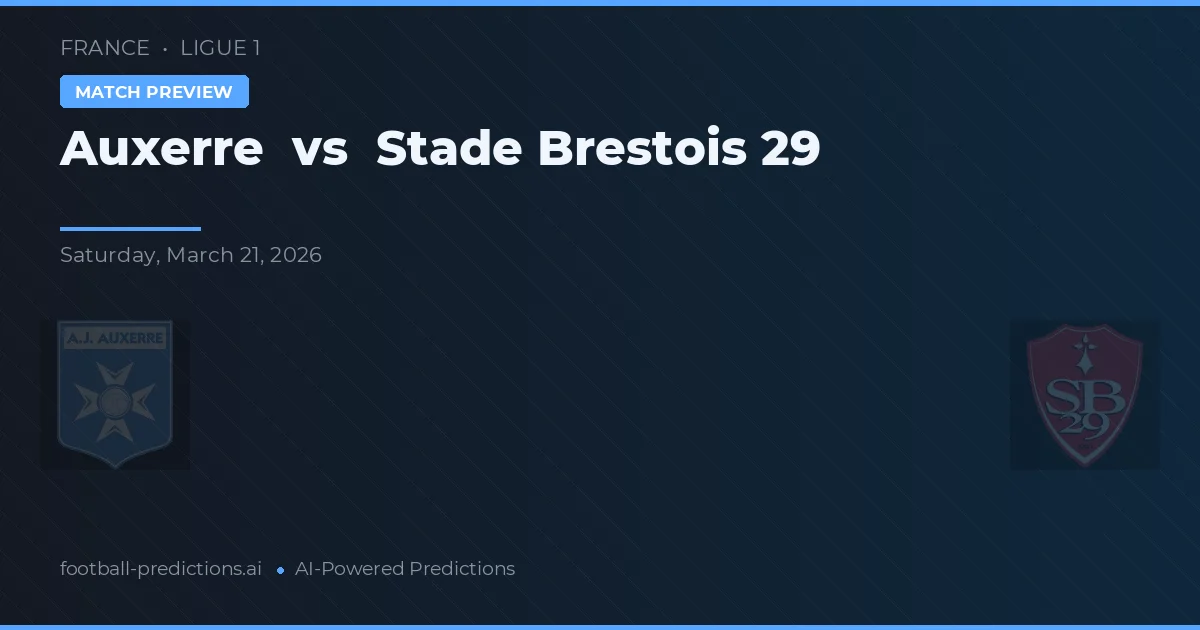 Auxerre vs Stade Brestois 29 — pronostic și avancronică meci