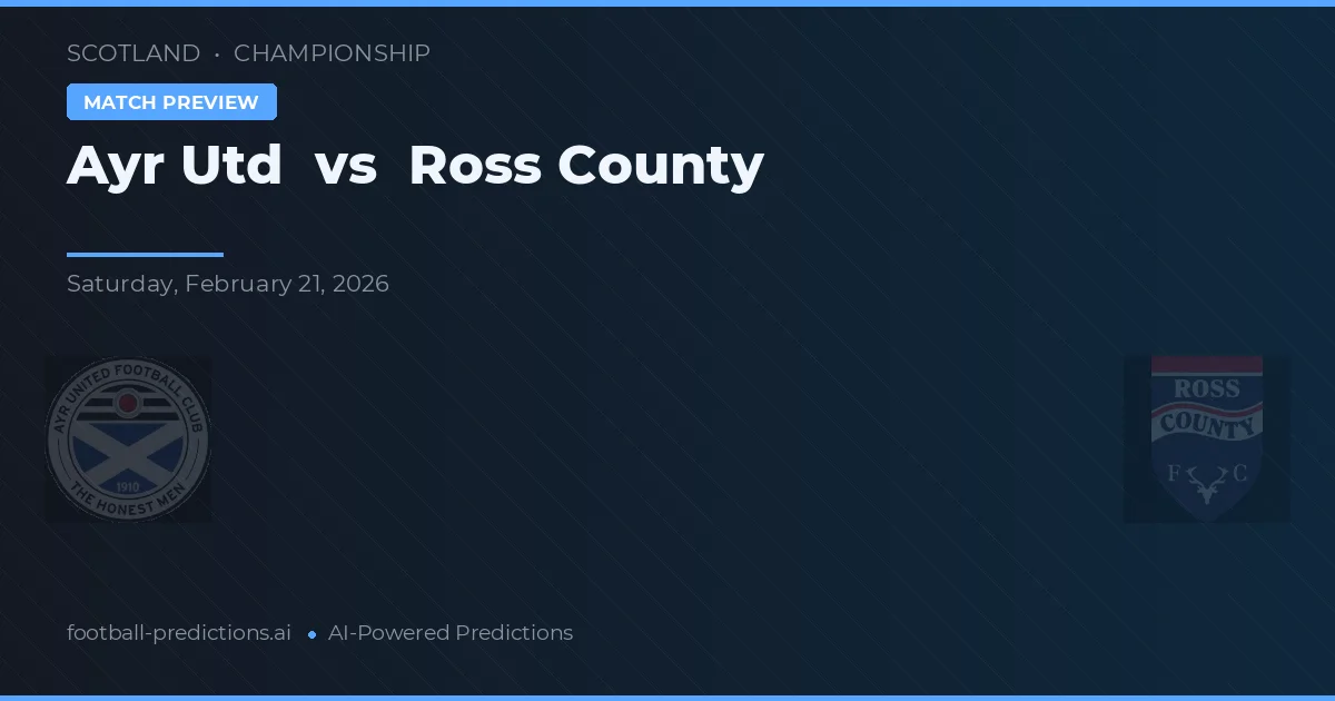 Ayr United vs Ross County — pronostic și avancronică meci