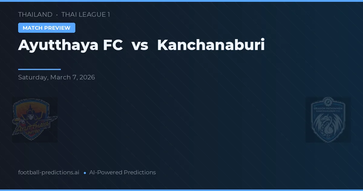 Ayutthaya FC vs Kanchanaburi — pronostic și avancronică meci