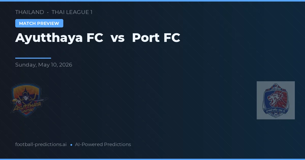 Ayutthaya FC vs Port FC — pronostic și avancronică meci